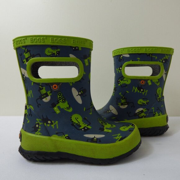 BOGS Kids' Robot Rainboots, Size 7 - Picture 1 of 5